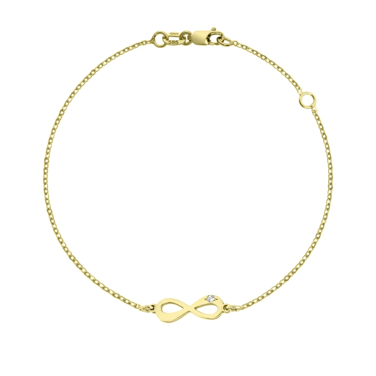 Bratara-lant-din-aur-infinit-cu-diamant Pulsera Infinito - Imagen 1