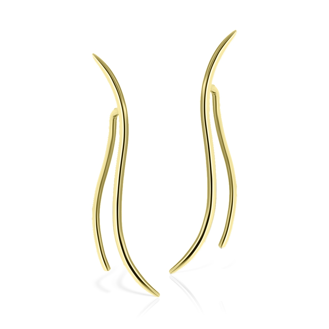 cercei_aur_galben_14k_ondulati Pendientes Onda - Imagen 1